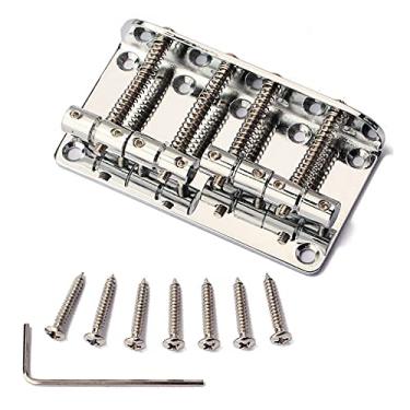 Imagem de Kit de ponte de 4 cordas de metal para Fender Precision Jazz Bass Guitar Chrome 201B-4 Badass
