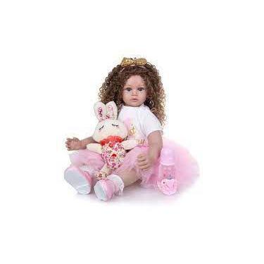 Imagem de Brinquedo Boneca Bebê Reborn 60cm Princesa Aurora 1º Aniversario - Mun