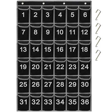 Imagem de Eamay 36 quadros de bolso para sala de aula numerados para telefones celulares e calculadoras, suporte para pendurar na porta