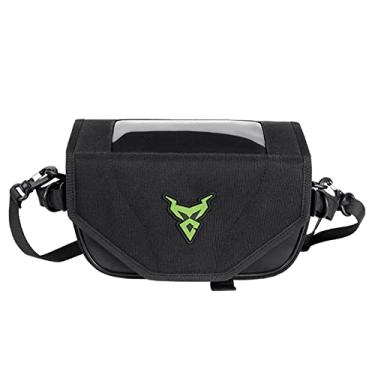 Imagem de FUUBAMB00 Bolsa frontal portátil para motocicleta, tela sensível ao toque, tela sensível ao toque, à prova de chuva, acessórios de alça de motor para assistentes de viagem ao ar livre, verde, 25 x 10