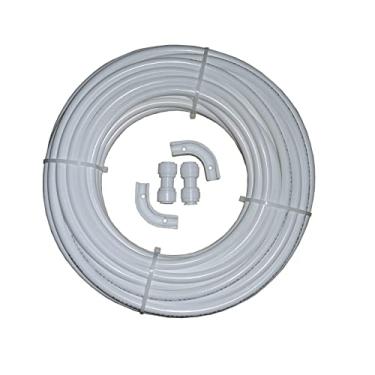 Imagem de YZMSZ Tubo de diâmetro externo de 3/8 polegadas de comprimento de 15 m branco RO tubo de filtro de água PE, use com sistemas de osmose reversa, filtros de água potável, dispensadores de líquidos, máquina de café, máquina de gelo.