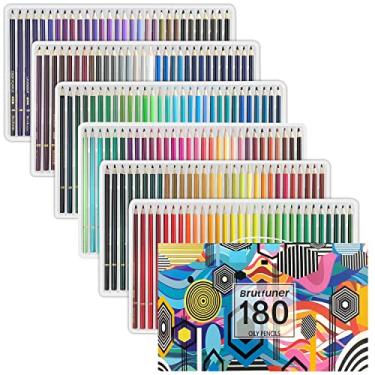 Imagem de LBW Lápis de cor, lápis a óleo, conjunto de lápis de cor de núcleo macio, ideal para livros de colorir adultos, crianças, artistas iniciantes (180)