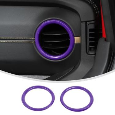 Imagem de Linskip Para Jeep Wrangler JL 4XE e Gladiator JT 2024-2025, anéis de ventilação de ar, capas de ventilação compatíveis com Sport, Rubicon, Sahara, Willys, Rubicon, acessórios interiores (roxo)