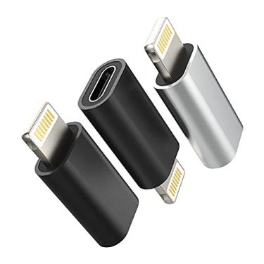Imagem de zoyuzan Pacote com 3, USB C fêmea para adaptador Lightning macho tipo C, conector de cabo de carregamento compatível com iPhone 12 11Pro Max Mini X/XR/XS/SE/8/7Plus 6s 6 5s para iPad Air