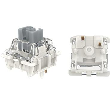 Imagem de GATERON G Pro 3.0 Switches pré-lubrificados 5 pinos RGB linear para teclado mecânico de jogos (prata, 35 peças)