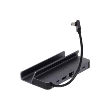 Imagem de Monoprice Estação de carregamento USB-C 6 em 1 Steam Deck com HDMI 2.0 4K a 60Hz, Gigabit Ethernet, USB-A 3.2, porta de entrada USB-C PD de 100 W, compatível com modelos OLED e LCD Steam Deck - Dark