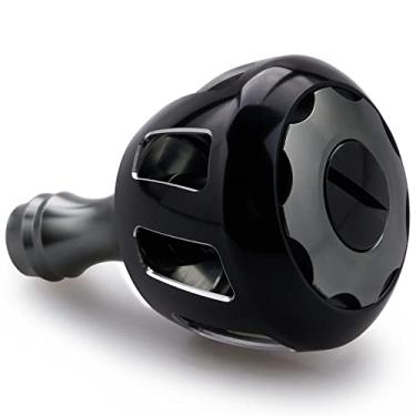 Imagem de HEIGHTEN Puxador de molinete de pesca para Shimano Daiwa Molinete giratório Stradic Vanford Sahara FI Tranx SLX Ballistic Exceler Tatula (32 mm - Preto e Prata) (513)