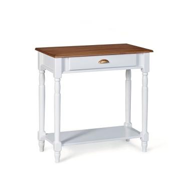 Imagem de Bancada Aparador Mini Lavabo 1 Gaveta e Prateleira Linz Móveis - Branco/Imbuia Glazer