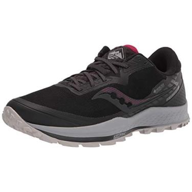 Imagem de Saucony Tênis de corrida feminino Peregrine 11 GTX Trail, Preto/cereja, 6