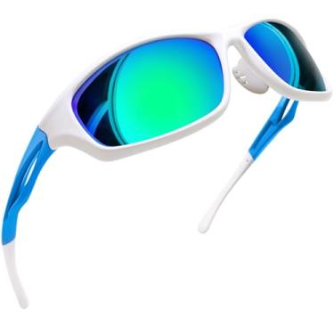 Imagem de Óculos de Sol Esportivo Polarizado para Masculino Femininos UV400 Proteção Ciclismo Dirigir Armação Inquebrável Joopin Óculos de Sol para Homens e mulheres (Lente Espelhada Verde)
