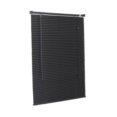 Imagem de Persiana horizontal pvc preta 160 l x 160 a cortina completa