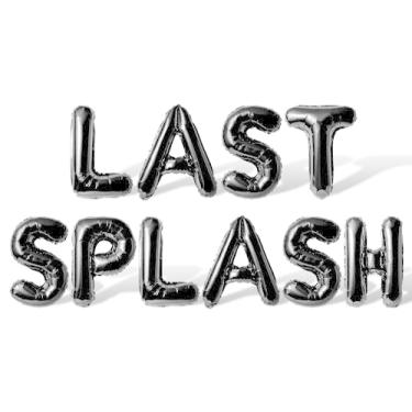 Imagem de Letter Balloons - LAST SPLASH 16" Inch Alphabet Letters Foil Mylar Balloon Bachelorette or Bachelor Party Banner (Black)