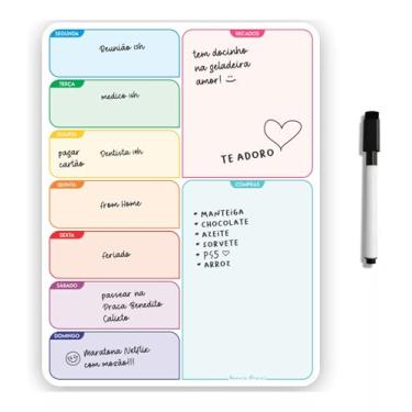 Imagem de Lousa Magnética Imã De Geladeira Grande Porta Recados Calendario…