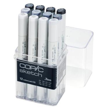 Imagem de Kit Copic Sketch 12 Cores Cool Gray (cinzas frios)