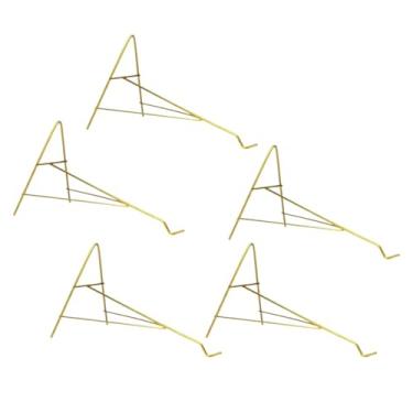 Imagem de Kit 5 Suporte de Vaso Mão Francesa Arabesco Para Pendurar Planta Na Parede De Metal Dourado Tipo A de Luxo Resistente