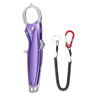 Imagem de 2013 BOTR Pegador portátil de lábio de peixe B170 com apontador de anzol, adequado para riachos e pesca com água do mar (roxo elétrico)