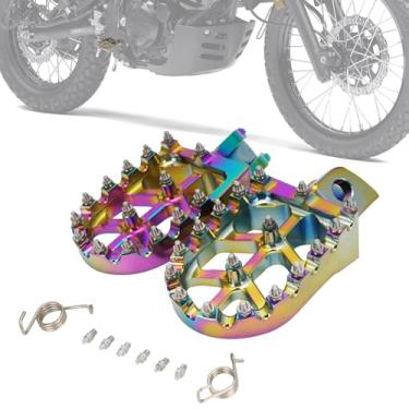 Imagem de IUVWISN Pegs de pé de bicicleta da sujeira, pedais de motocicleta, pedais mais largos, pedal de descanso CNC para KLR 650 KLR650 1987-2018 2021-2024 Têmpera