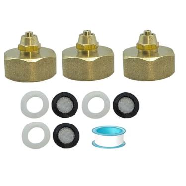 Imagem de Bumugufu Adaptador de irrigação por gotejamento de mangueira de jardim, rosca fêmea de latão GHT de 1/10.2 cm para mangueira de água de 1/10.2 cm, acessórios de irrigação por gotejamento, adaptador de