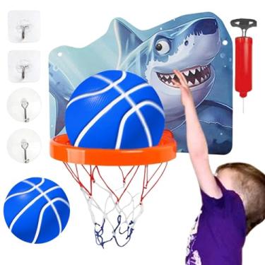 Imagem de de basquete interno, cesta de basquete de porta | Cesta de basquete interna para crianças acende aro pequeno dobrável | Sobre a porta, cesta de basquete, quarto, ajustável para escritórios