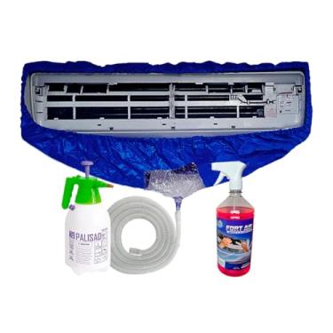 Imagem de Coletor com Abas Bolsa Coletora para Limpeza de Ar Condicionado até 30Mil Btus + Pulverizador 2 Litros + Bactericida Aromatizante 1 Litro