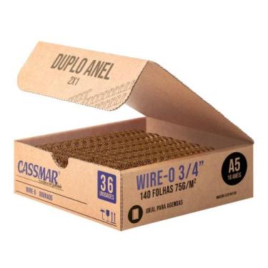 Imagem de Wire-o para Encadernação 2x1 A5 Dourado 3/4 para 140 fls 36un - Cassma