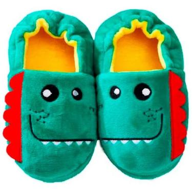 Imagem de Pantufa Infantil Antiderrapante Menino Dinossauro Pe Inverno - anjo da