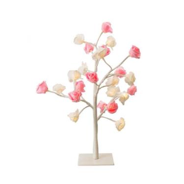 Imagem de Luminária Árvore Flores Rosa ou Branco E Rosa 31cm - Tasco