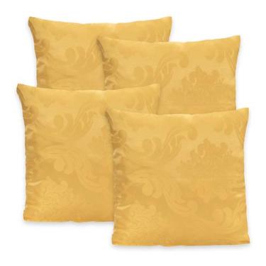 Imagem de 4 Capas Almofada C/ Zíper 40cmx40cm Jacquard Adamascado Luxo - Rafalor