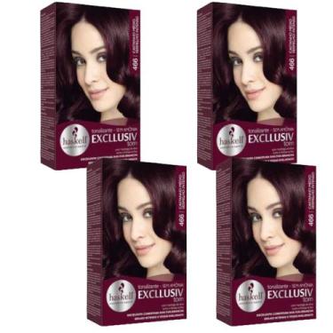 Imagem de Kit 4 TONALIZANTE HASKELL 466 CASTANHO MEDIO VERMELHO INTENSO