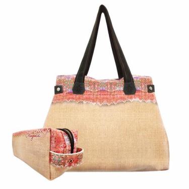 Imagem de Bolsa Feminina e Necessaire Estampa Indiana Magicc Bolsas