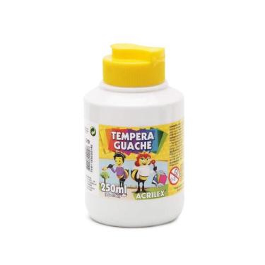 Imagem de Tinta Guache Acrilex Tempera Guache 250ml Escolar, BRANCO 519