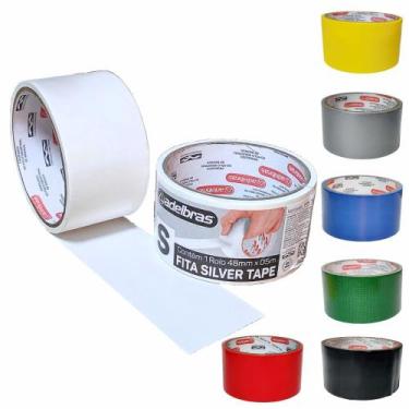 Imagem de 10 Fita Adesiva Silver Tape Reforçada 48mm X 5m - Adelbras, Branca