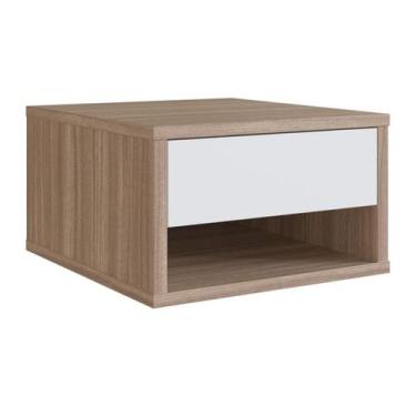 Imagem de Mesa De Cabeceira Suspensa 1 Gaveta B87 Montana Branco NOVAM - Nova Mo