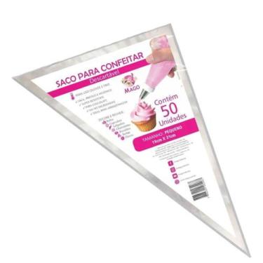 Imagem de Saco para confeitaria pequeno com 50 unidades mago
