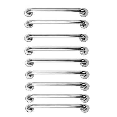 Imagem de Barra Alça Apoio 50cm Aço Inox Kit 9 Uni Acessibilidade Gestante Cadei