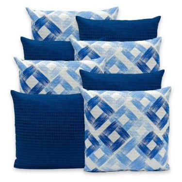 Imagem de Kit 8 Capas de Almofadas Lisa e Estampada Piquet Favinho 40x40 C/ Zípe