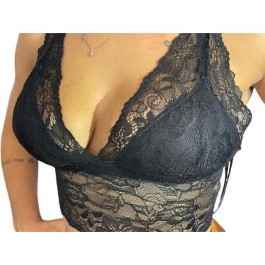 Imagem de Cropped C/ Decote Bojo Blusinha Renda R11 - Fanáticos Por Cintas, Pret