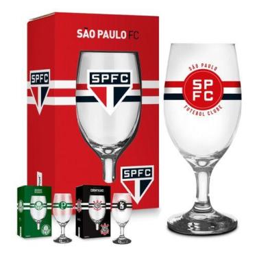 Imagem de Taça Cerveja Caixa Windsor 330ml Times De Futebol Brasfoot, São Paulo