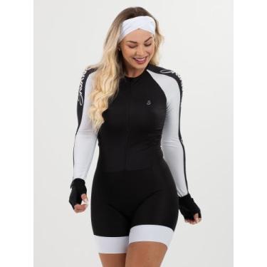 Imagem de Macaquinho De Ciclismo Feminino - Forro GEL - Manga Longa Impulse Bran