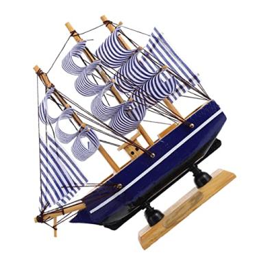 Imagem de Abaodam 1pc Sailing Model Decorative Coastal Sail Mini Cake Baby Topper Birthday Ship Vintage Tabletop Kids Design Miniature Decoration Party Sailboat Novel Office Cuake Boats
