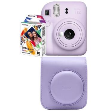 Imagem de Kit Câmera Instax Mini 12 Lilás Roxo Bolsa Filme Fotos Reveladas Insta