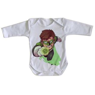 Imagem de body nenê criança roupa bebê manga longa Lanterna Verde - Empório Dutr