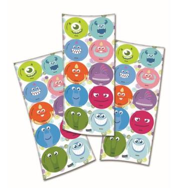 Imagem de Adesivo Redondo Festa Monstros SA - 30 unidades - Festcolor - Rizzo