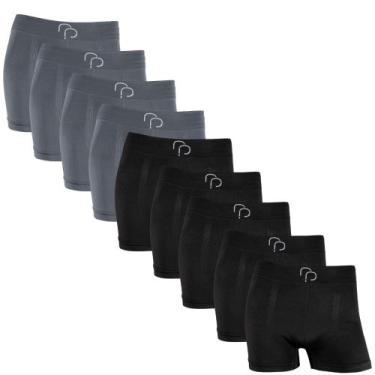 Imagem de Kit 9 Cueca Boxer Box Basic Microfibra Sem Costura Elastano - RP, 5 pr