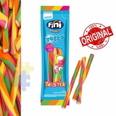 Imagem de Bala Fini Twister Tubes Azedinhos Sabor Frutas Silvestres e Nata Regal