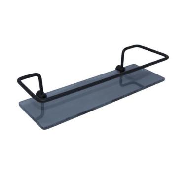 Imagem de Porta Shampoo Reto Preto Com Vidro Fumê - Montelar Acabamentos, CANTO