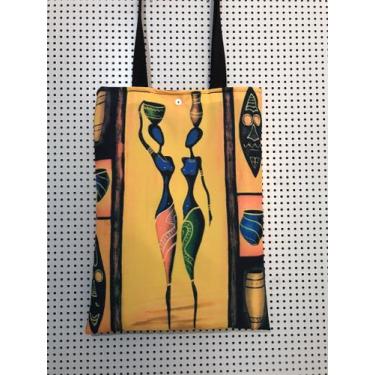 Imagem de Bolsa sacola criativa Africa mulheres estilo ecobag com duas imagens -