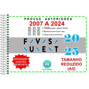 Imagem de Fuvest TR 1ª Fase Provas 2007 a 2024 Gabarito Oficial - Sala Do Estuda