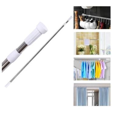 Imagem de Varão Cortina de Banheiro Bastão Haste Retrátil 1,10 à 2 mt - Fx