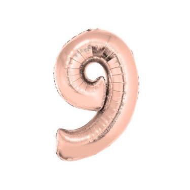 Imagem de Balão Metalizado Número Rose Gold - 40cm - Extra Festas, 9